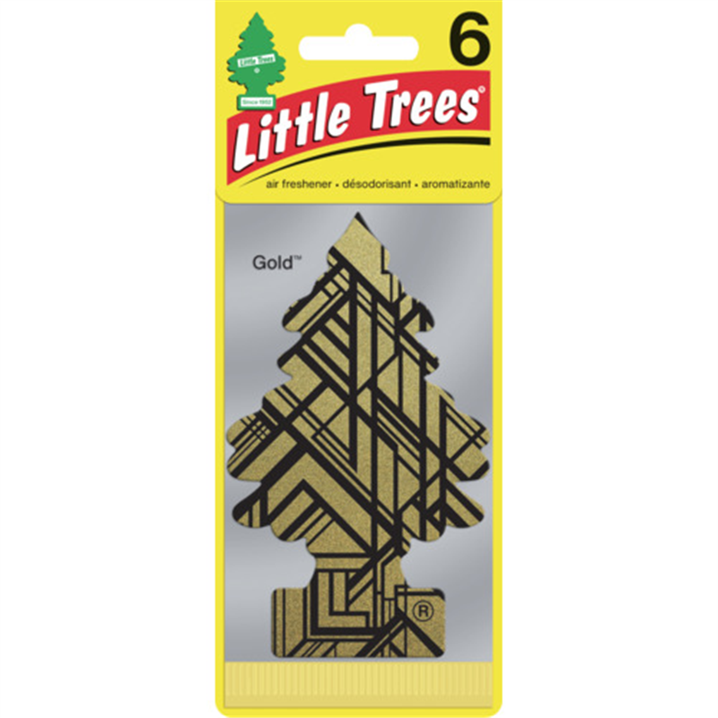 リトルツリーズ LT エアーフレッシュナー 6P - Gold(ゴールド) 1パック（ご注文単位1パック）【直送品】