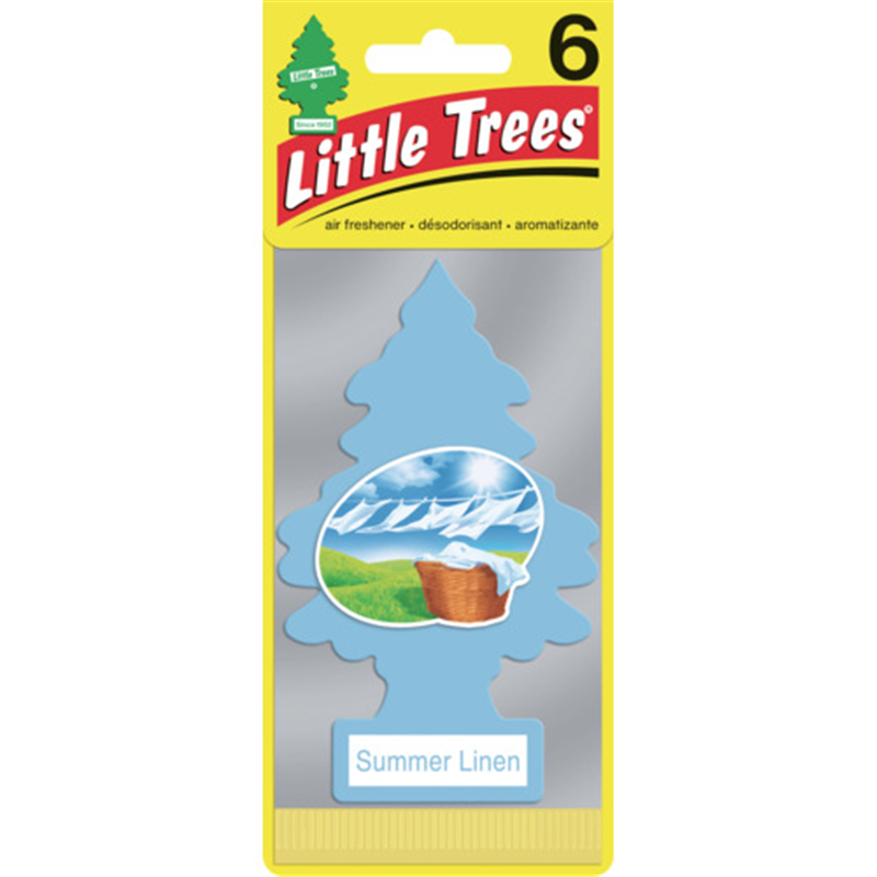 リトルツリーズ LT エアーフレッシュナー 6P - Summer Linen(サマーリネン) 1パック（ご注文単位1パック）【直送品】