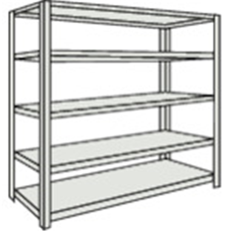 TRUSCO スチールラック M2型軽中量棚 1760X600XH1200 5段 単体 ネオグレー 1セット（ご注文単位1セット）【直送品】