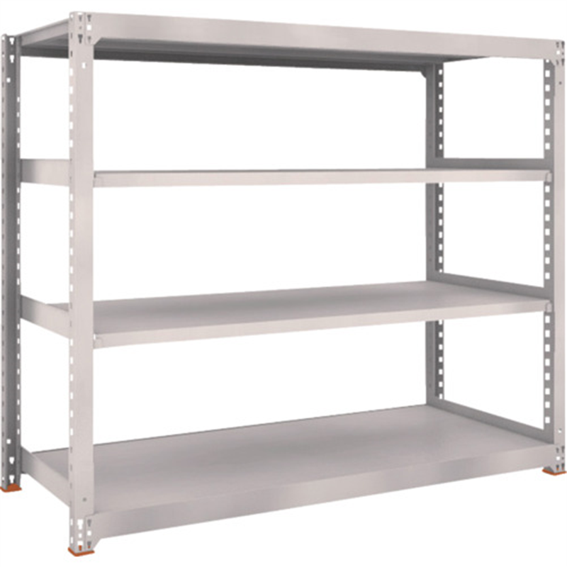 TRUSCO スチールラック M5型中量棚 1800×721×H1500 4段 単体 免震樹脂ベース付 ネオグレー ネオグレー 1台（ご注文単位1台）【直送品】