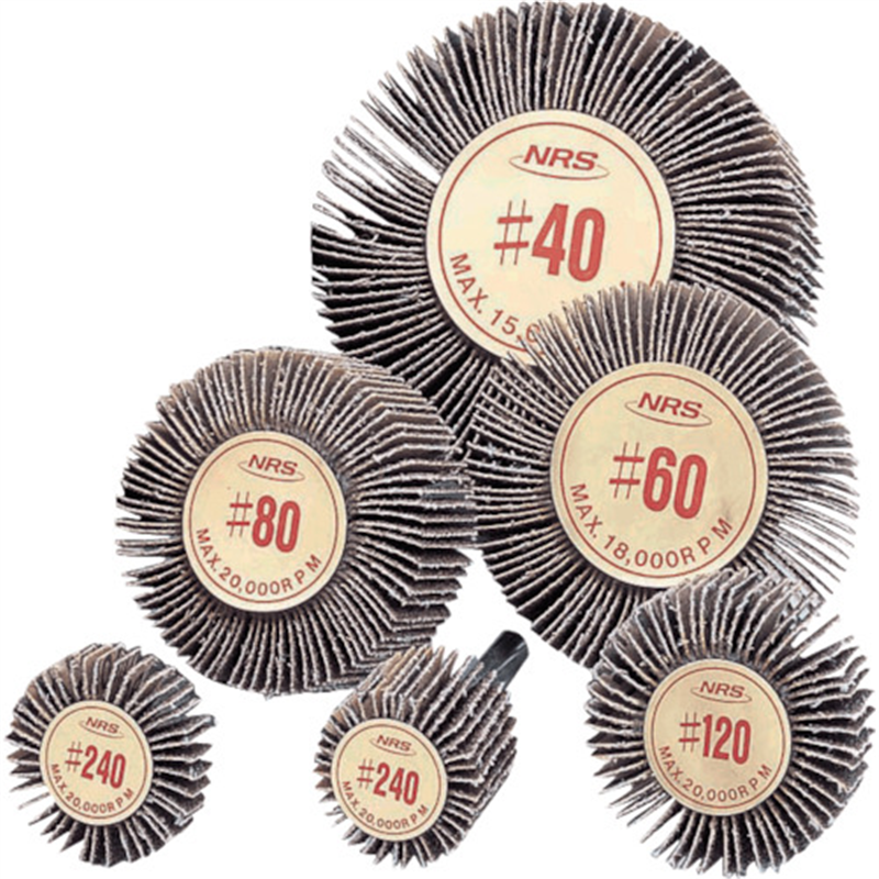 NRS 軸付ペーパー多羽根ホイール ミニフラップホイル 50×25×6 #100 1枚（ご注文単位5枚）【直送品】