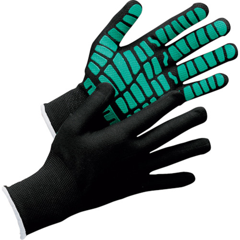 ミドリ安全 作業手袋 ハイグリップ MHG134 ブラック×グリーン S 1双（ご注文単位1双）【直送品】