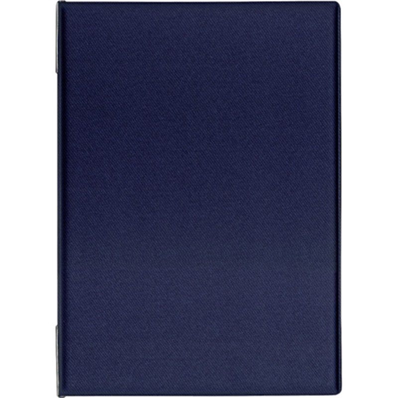 OP メニューファイル レザー調 A4 4頁 青 1冊（ご注文単位1冊）【直送品】