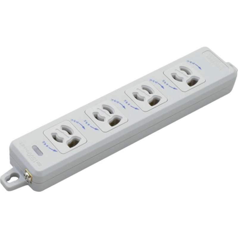 明工 横形OA用抜け止め接地タップ4コ口 ランプ､マグネット付 コードなし 1個（ご注文単位1個）【直送品】