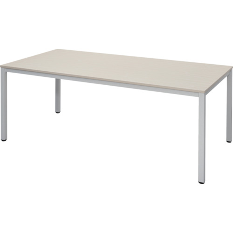 TRUSCO ミーティングテーブル W1800xD900 ホワイトナチュラル天板X白脚 1台（ご注文単位1台）【直送品】