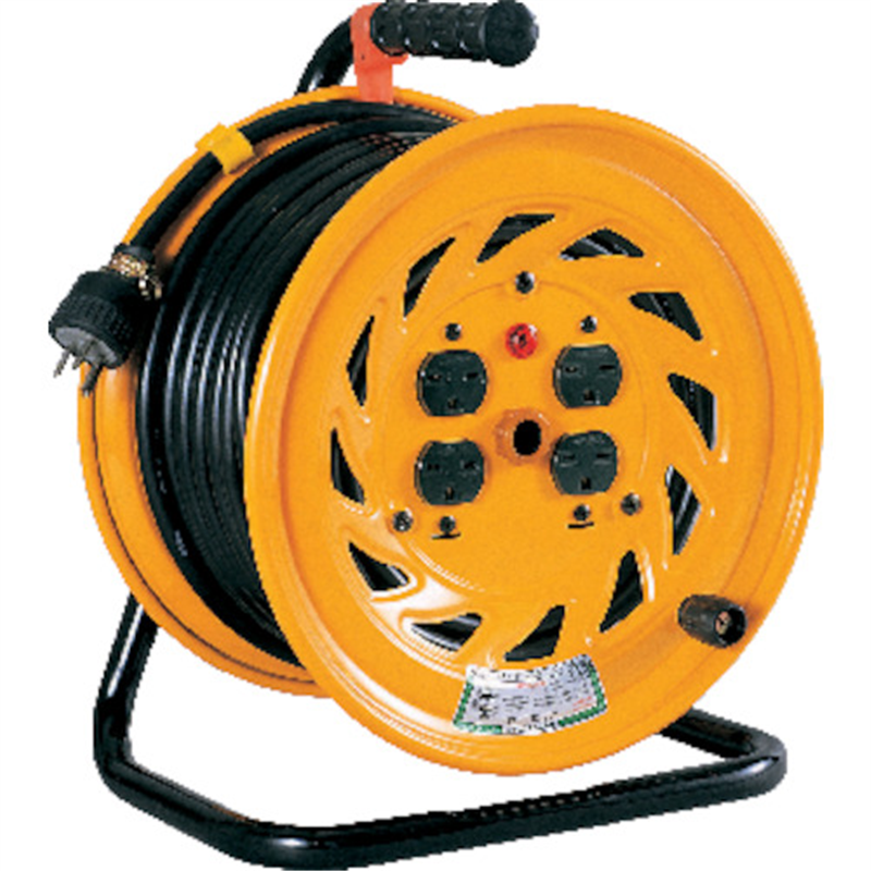 NICHIDO 電工ドラム 単相200Vドラム アース付 30m 1台（ご注文単位1台）【直送品】
