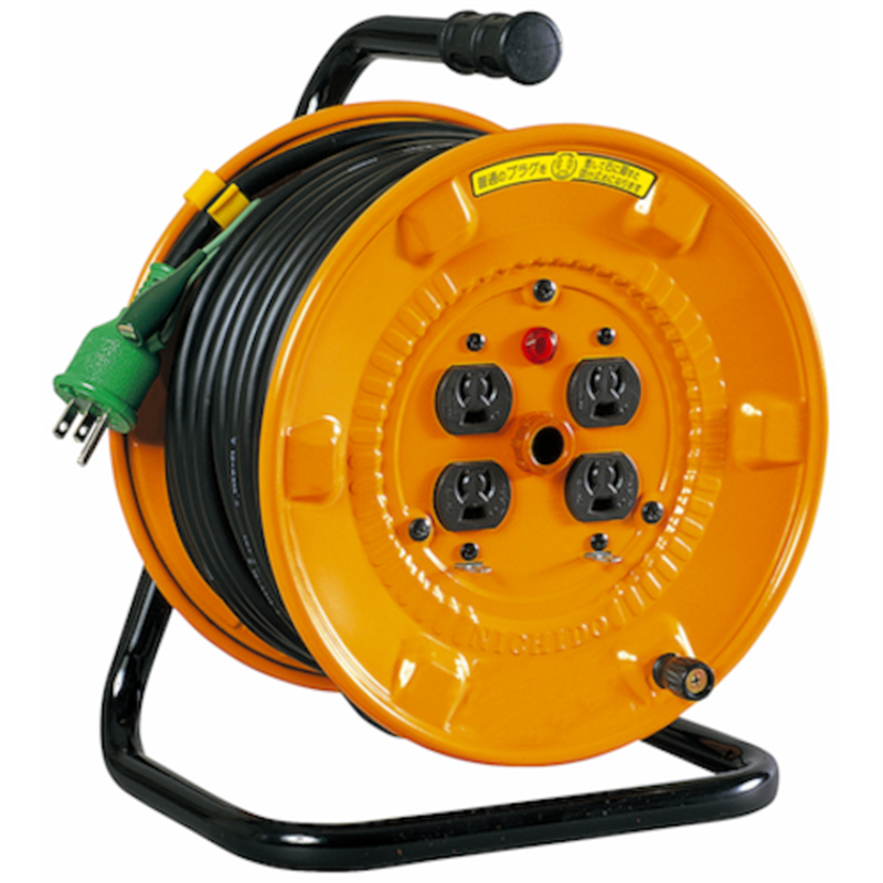 NICHIDO 電工ドラム 100V アース付 抜け止め式 20m 1台（ご注文単位1台）【直送品】