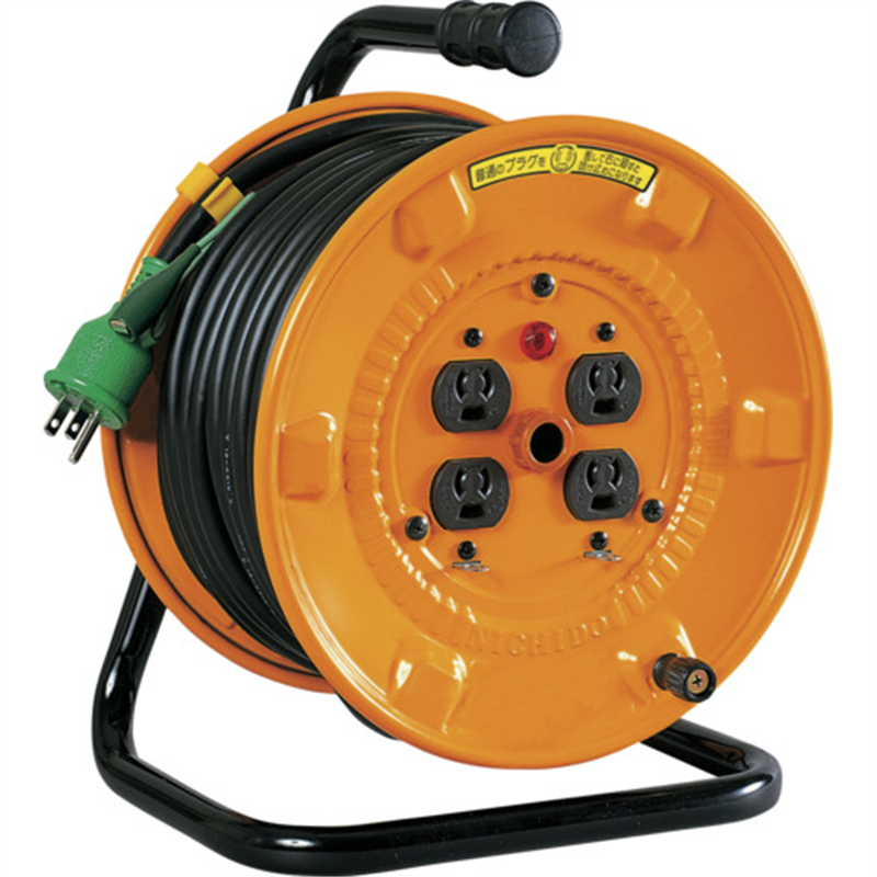 NICHIDO 電工ドラム 100V アース付 抜け止め式 30m 1台（ご注文単位1台）【直送品】