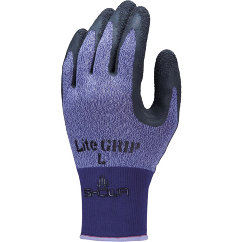 SHOWA 天然ゴム背抜き手袋 天然ゴム背抜き手袋 NO341 ライトグリップ 3双入 Lサイズ パープル 1袋（ご注文単位1袋）【直送品】