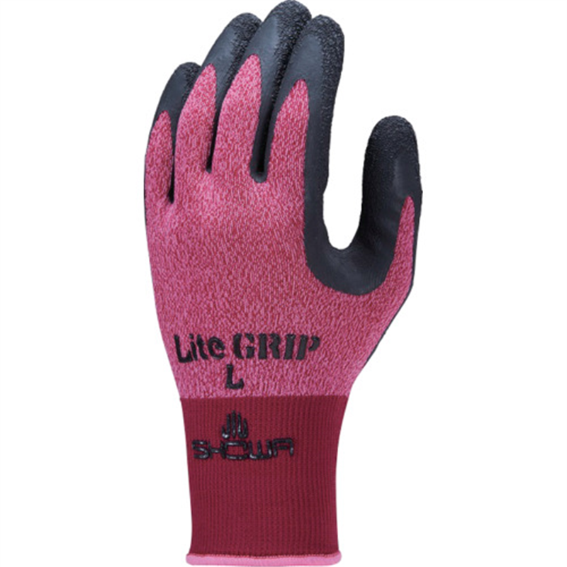 SHOWA 天然ゴム背抜き手袋 天然ゴム背抜き手袋 NO341 ライトグリップ 3双入 Lサイズ レッド 1袋（ご注文単位1袋）【直送品】