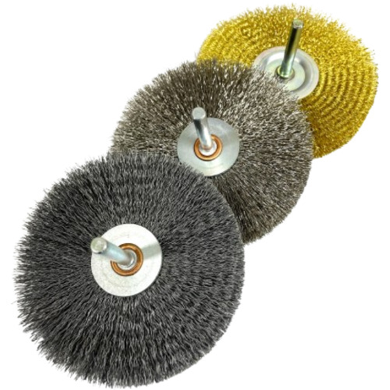 高島産業 軸付ホイールブラシ ホイール型軸付 100x12x38x6x35 SUS-0.25 1個（ご注文単位1個）【直送品】