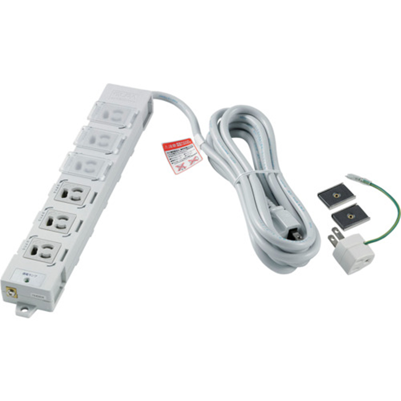 ELPA カバー付事務所向けタップ6P 1個（ご注文単位1個）【直送品】