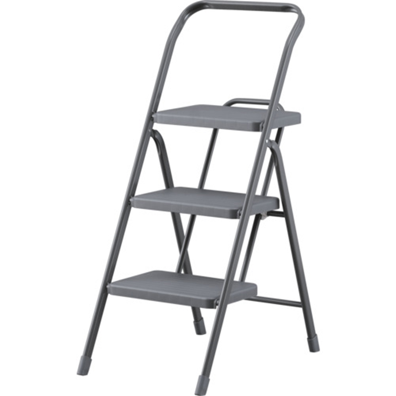 IRIS 踏台・椅子・ディスプレイラック 299958 折りたたみステップ3段 ダークグレー 1台（ご注文単位1台）【直送品】