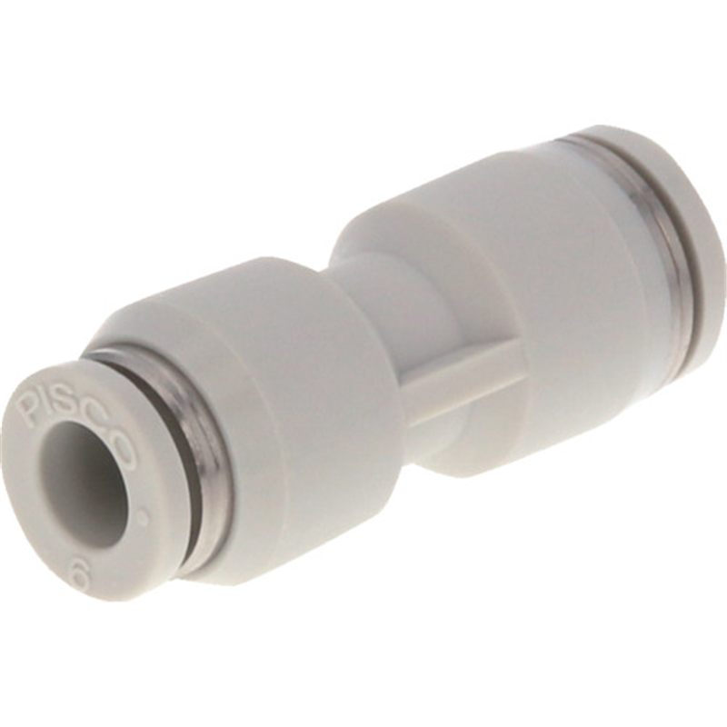 PISCO チューブフィッティング 違径ユニオンストレート チューブ外径:8mm×6mm ライトグレー仕様 1個（ご注文単位1個）【直送品】