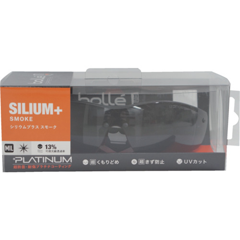 BSSI 保護メガネ SILIUM+ BSSIマットブラック スモークレンズ ブリスタパッケージ 1個（ご注文単位1個）【直送品】