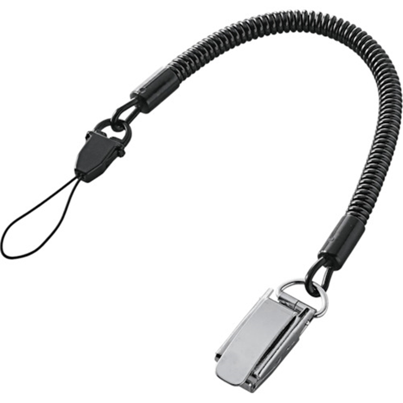 ELECOM スマートフォン用クリップ(メタル)ストラップ 70cm ブラック 1個（ご注文単位1個）【直送品】