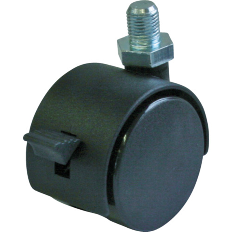 ユーエイ ねじ込み式 自在 双輪キャスター ナイロン 車輪径40mm ストッパー付き OTHERS PT型 ネジ寸法M8×15ピッチ1.25 1個（ご注文単位1個）【直送品】