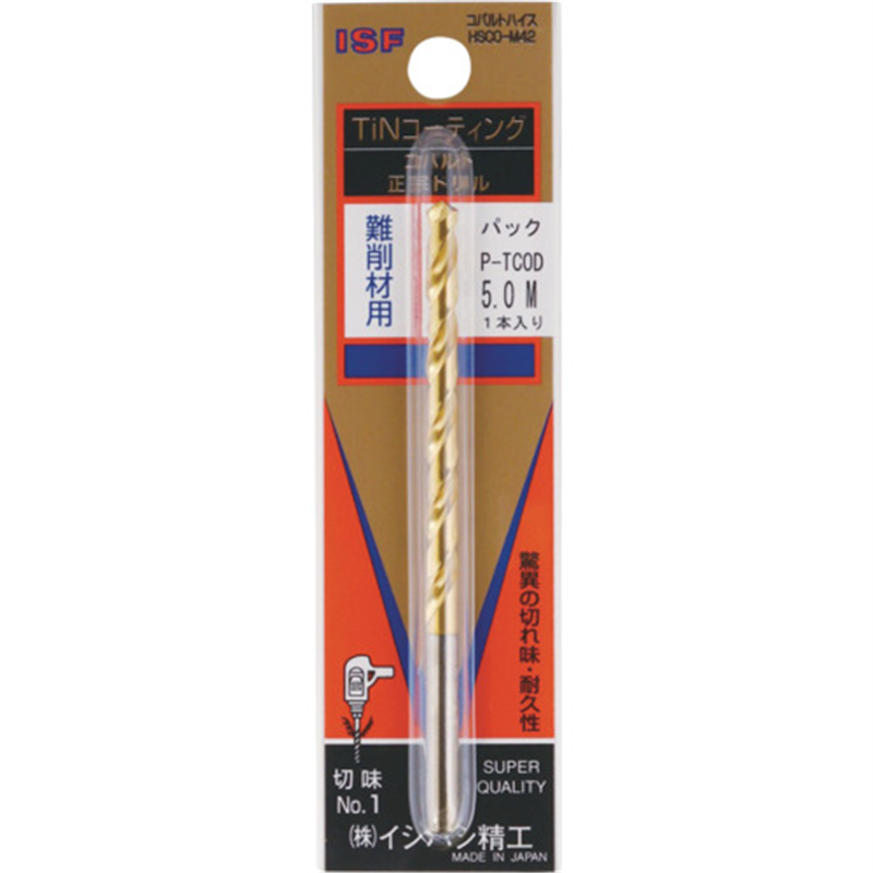 ISF パック入 TINコバルト正宗ドリル 6.0mm (1本入) 1パック（ご注文単位1パック）【直送品】