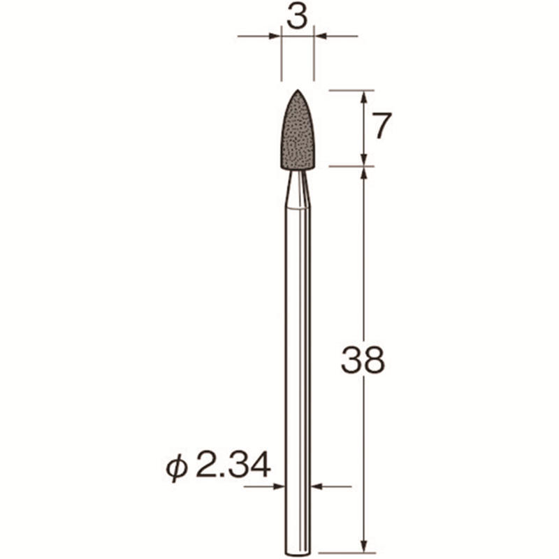 リューター 軸付シリコンゴム砥石外径(mm):3粒度(#):180 1袋（ご注文単位1袋）【直送品】