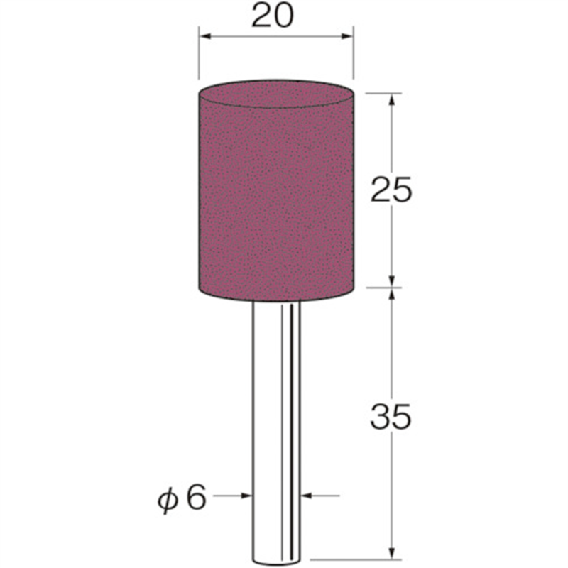 リューター 軸付セラミックゴム砥石(金属研磨用)外径(mm):20粒度(#):80 1袋（ご注文単位1袋）【直送品】