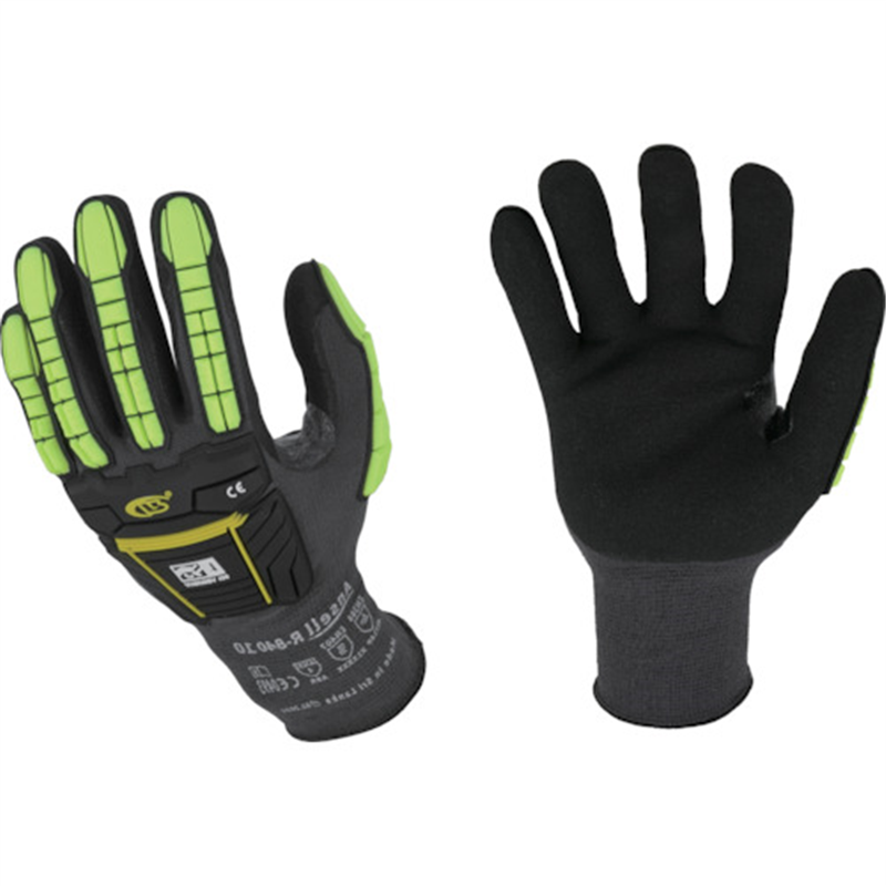 Ansell 耐衝撃ニトリル背抜き手袋 リンガーズ R840 XLサイズ 1双（ご注文単位1双）【直送品】