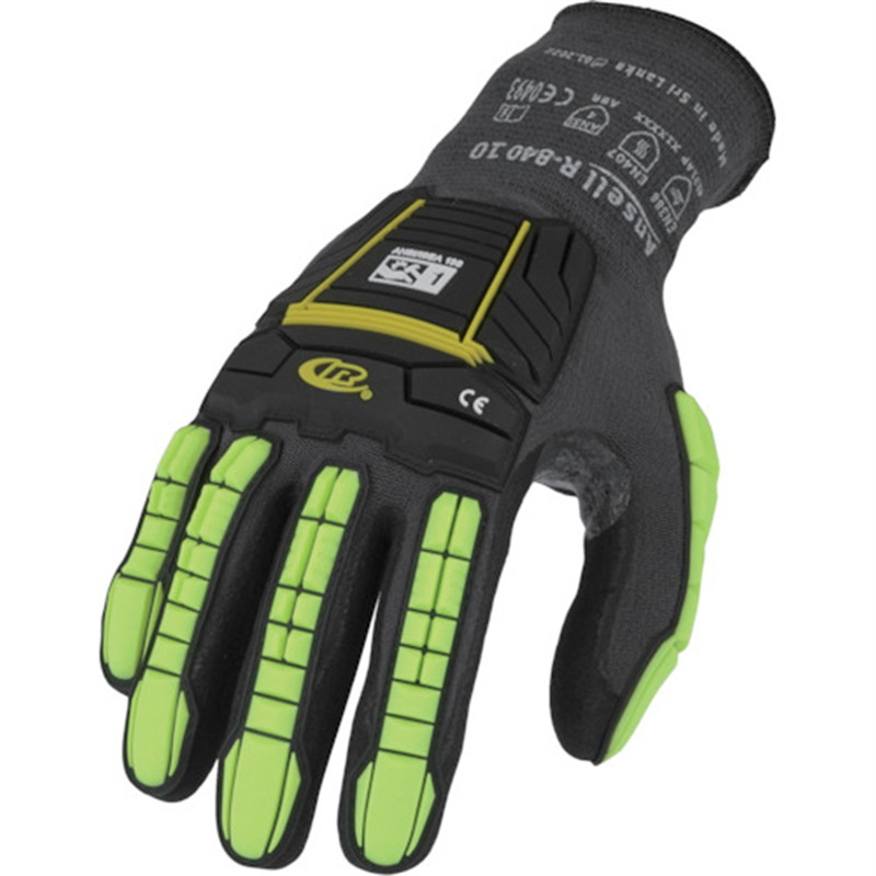 Ansell 耐衝撃ニトリル背抜き手袋 リンガーズ R840 XSサイズ 1双（ご注文単位1双）【直送品】