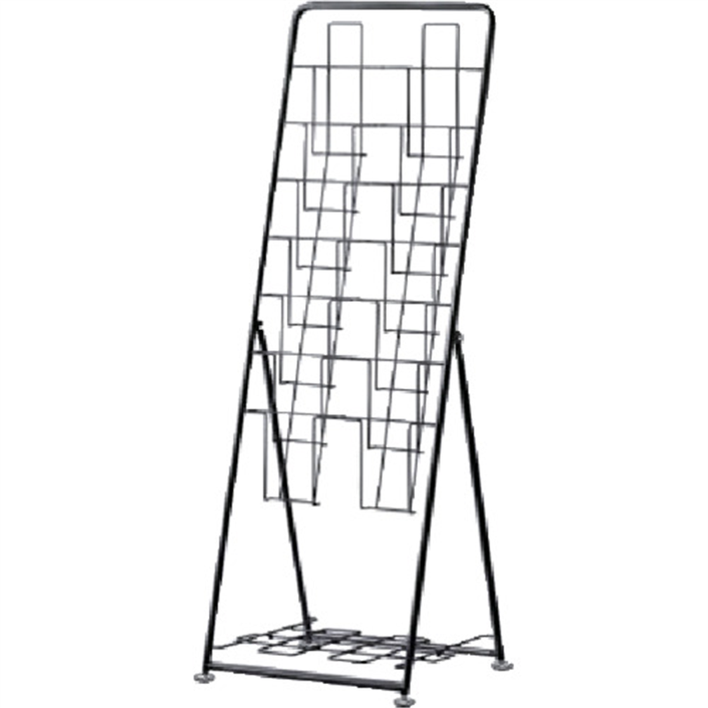 アールエフヤマカワ パンフレットスタンド 7段 ダブル ブラック  1台（ご注文単位1台）【直送品】