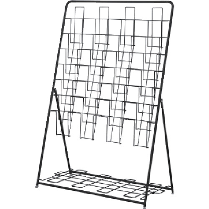 アールエフヤマカワ パンフレットスタンド7段 4列 ブラック  1台（ご注文単位1台）【直送品】