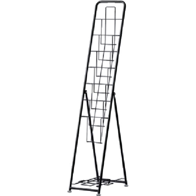 アールエフヤマカワ パンフレットスタンド 7段 シングル ブラック  1台（ご注文単位1台）【直送品】