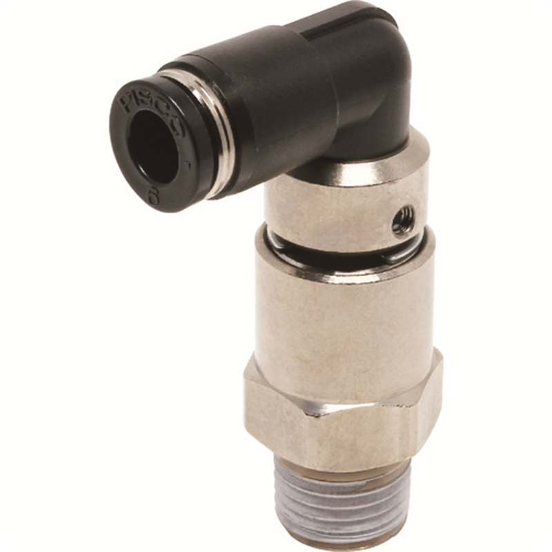 PISCO ハイロータリジョイント エルボチューブ6ネジR1/4 1個（ご注文単位1個）【直送品】