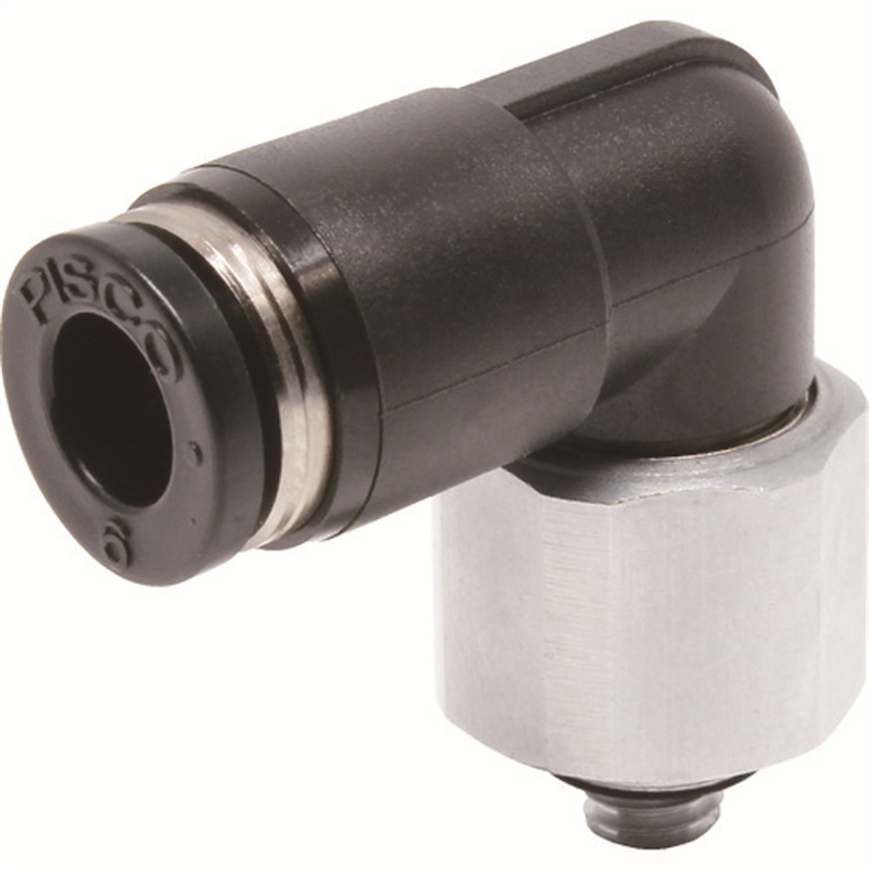 PISCO ロータリジョイント エルボチューブ6ネジM5X08 1個（ご注文単位1個）【直送品】
