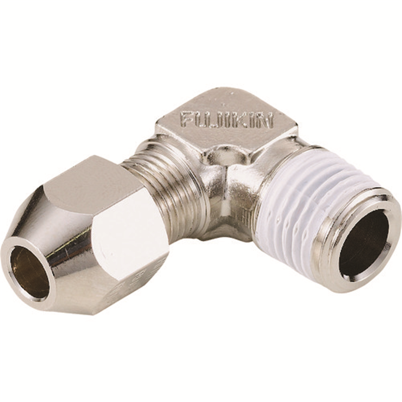 Fujikin 黄銅製リングジョイント エルボハーフユニオンRL-8MM-R1/4 1個（ご注文単位1個）【直送品】