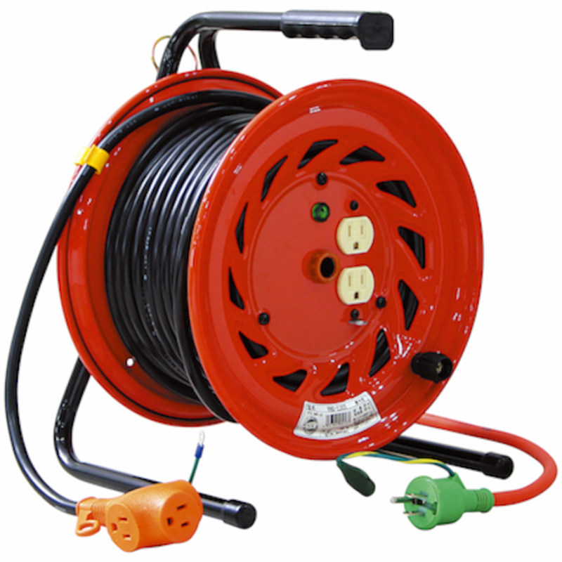 NICHIDO 電工ドラム 100V びっくリール アース付 20m 1台（ご注文単位1台）【直送品】