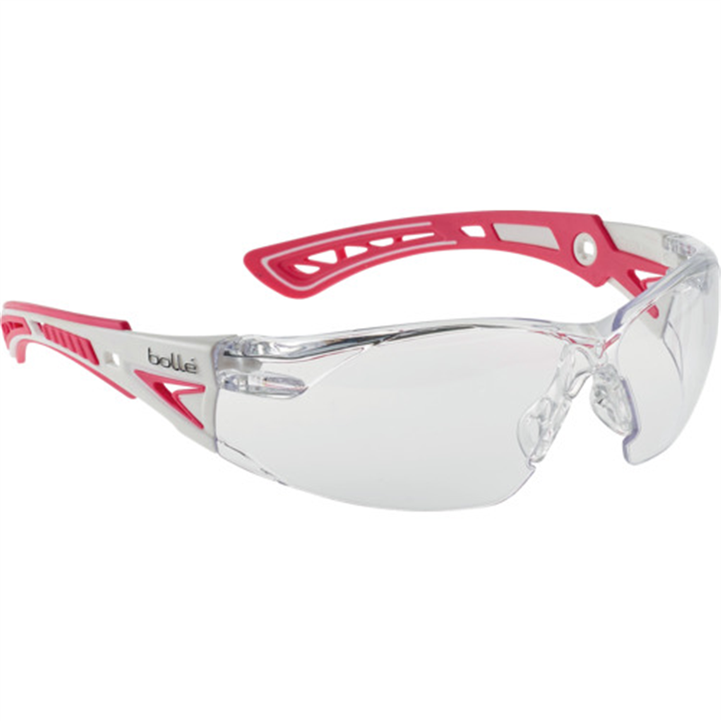 bolle 保護メガネ RUSH+ピンク・ホワイト JIS クリアレンズ 1個（ご注文単位1個）【直送品】