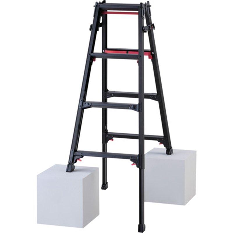 ハセガワ 脚部伸縮脚立 シャガマン ブラック 4段(10759) 1台（ご注文単位1台）【直送品】