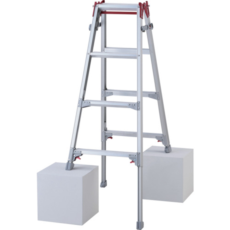 ハセガワ 脚部伸縮式アルミはしご兼用脚立 ワンタッチバー RYZ型 4段(10886) 1台（ご注文単位1台）【直送品】