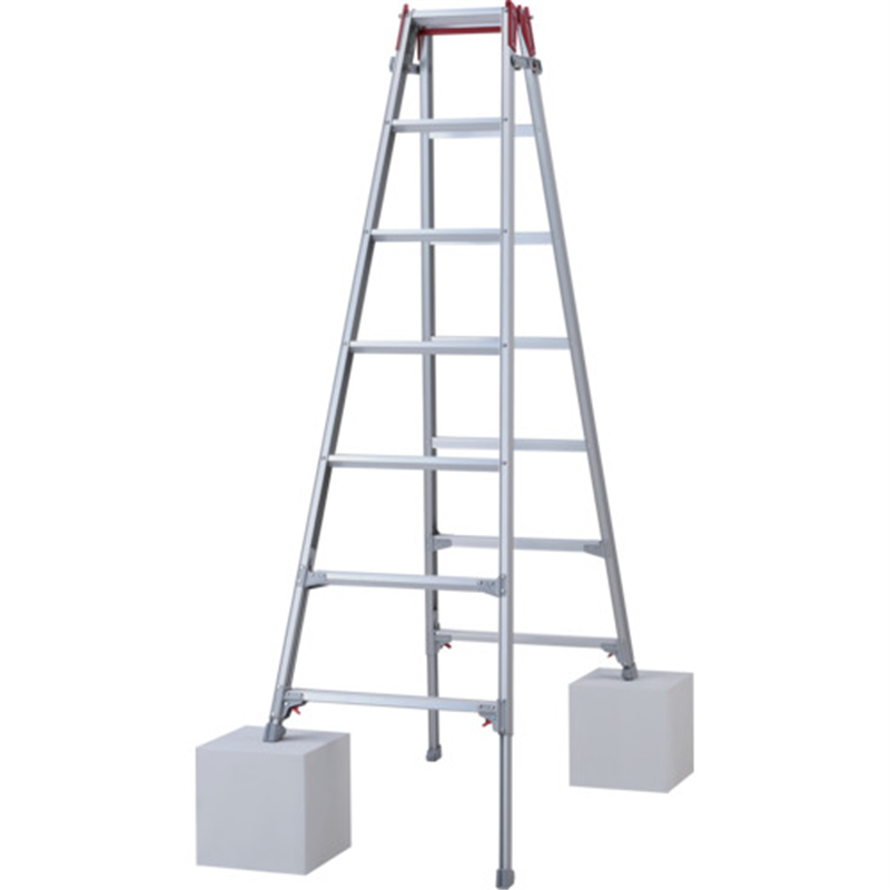 ハセガワ 脚部伸縮式アルミはしご兼用脚立 ワンタッチバー RYZ型 7段(10889) 1台（ご注文単位1台）【直送品】