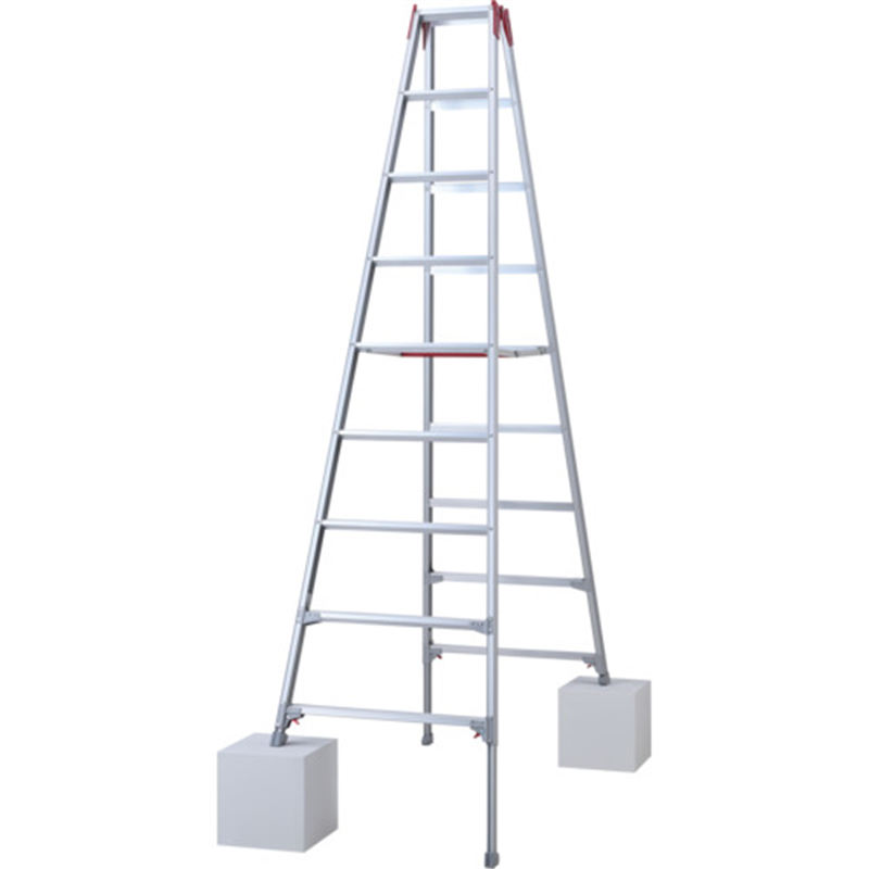 ハセガワ 脚部伸縮式アルミ専用脚立  ワンタッチバー RYZ型 9段(10891) 1台（ご注文単位1台）【直送品】