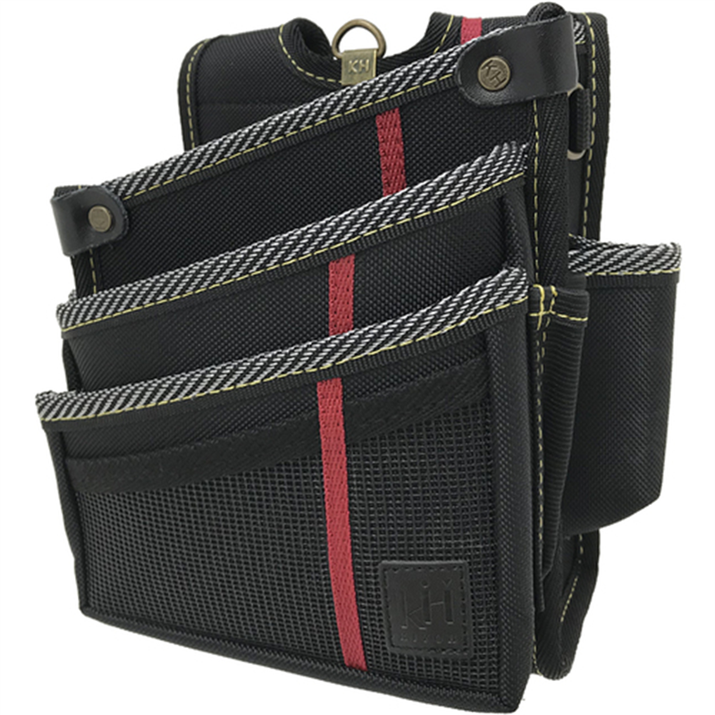 KH 進化ウエストバッグ3段 黒/緋 右 1個（ご注文単位1個）【直送品】