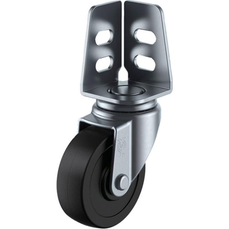 ユーエイ アングル 自在 キャスター ゴム 車輪径50mm  Sタイプ SA型 取付寸法19×19,15.5 1個（ご注文単位1個）【直送品】