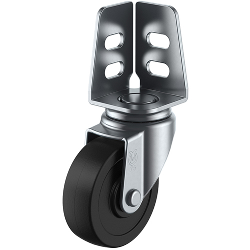 ユーエイ アングル 自在 キャスター ゴム 車輪径65mm  Sタイプ SA型 取付寸法20×21,16 1個（ご注文単位1個）【直送品】