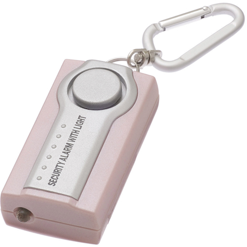 YAZAWA LEDライト付セキュリティアラームピンク 1個（ご注文単位1個）【直送品】