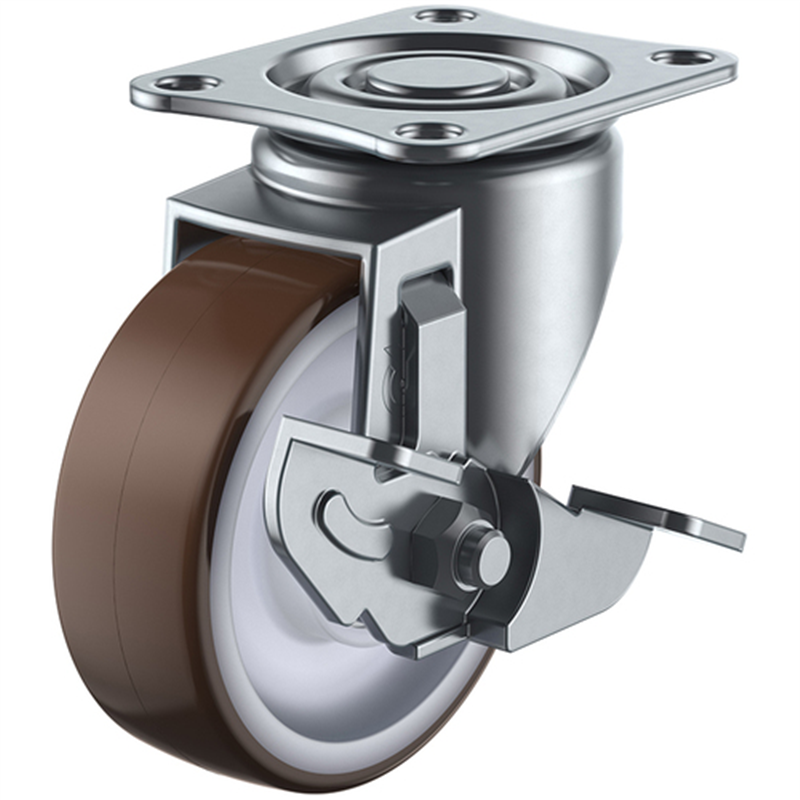 ユーエイ プレート式 自在 キャスター ウレタン 車輪径75mm ストッパー付き Sタイプ SG-DS型 取付寸法55×42 1個（ご注文単位1個）【直送品】