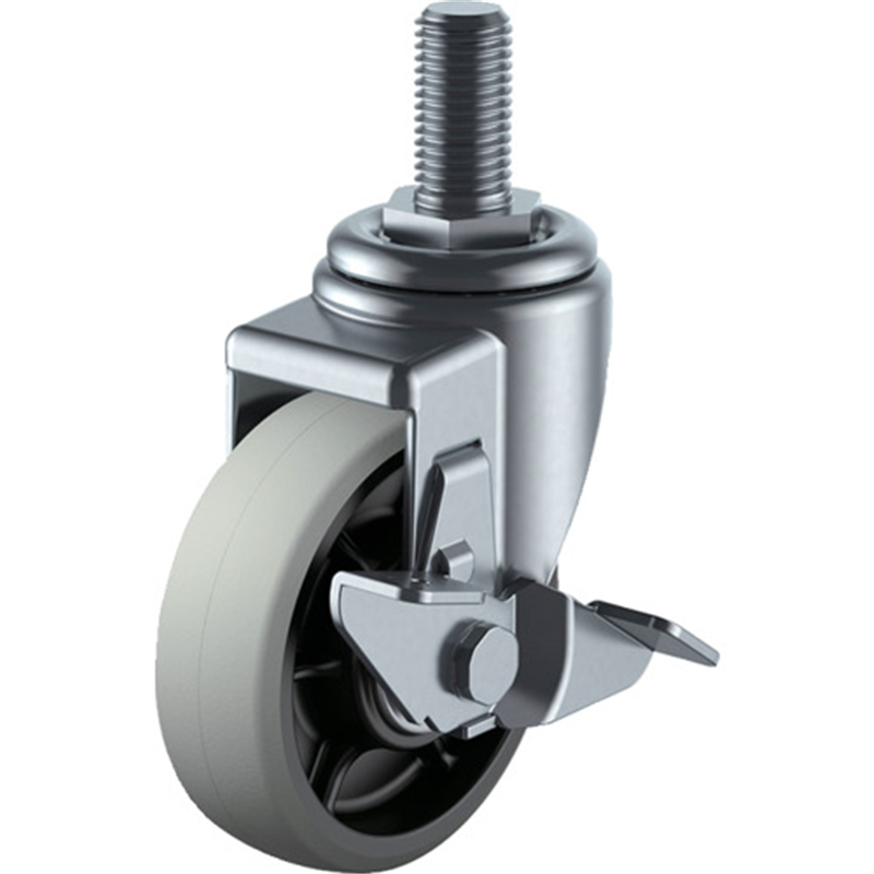ユーエイ ねじ込み式 自在 キャスター ウレタン 車輪径100mm ストッパー付き Jタイプ SJT-S型 ネジ寸法M16×40ピッチ2 1個（ご注文単位1個）【直送品】