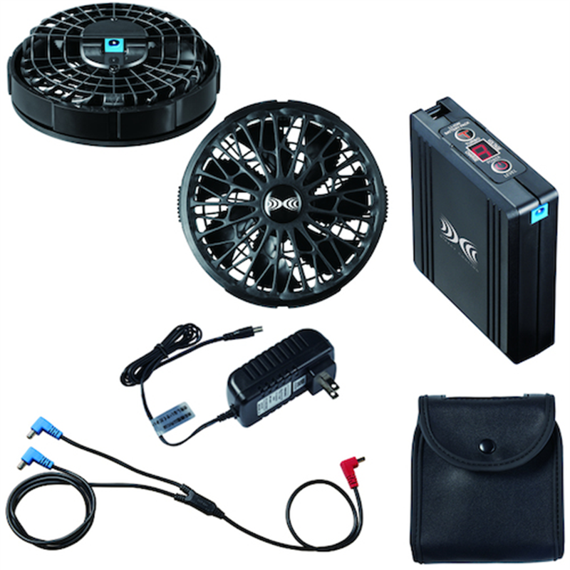 空調服 空調服[[R上]] スターターキット ブラック 1セット（ご注文単位1セット）【直送品】