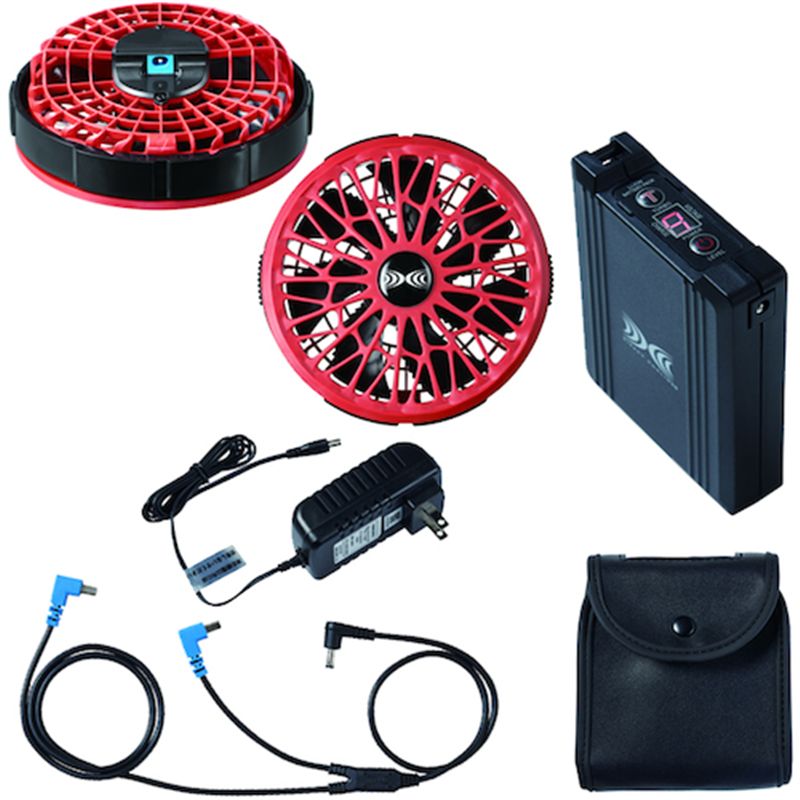 空調服 空調服[[R下]] スターターキット レッド 1セット（ご注文単位1セット）【直送品】