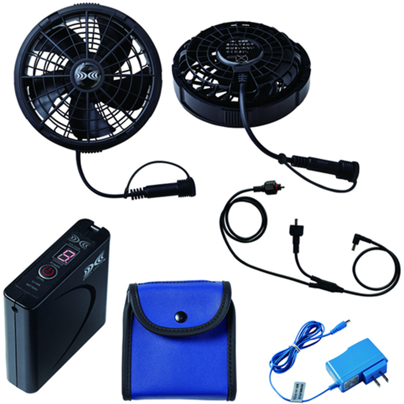 空調服 空調服[[R下]] スターターキット 防水ファンセット 1セット（ご注文単位1セット）【直送品】