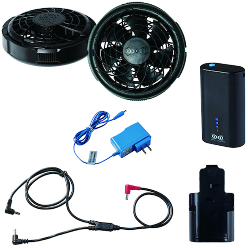 空調服 空調服[[R下]] スターターキット 薄型ファン 小型バッテリー 1個（ご注文単位1個）【直送品】