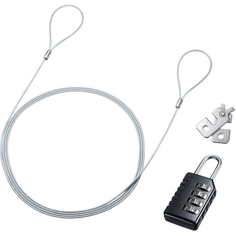 SANWA NobleWedgeスロット対応セキュリティワイヤー・ダイヤル錠 1個（ご注文単位1個）【直送品】