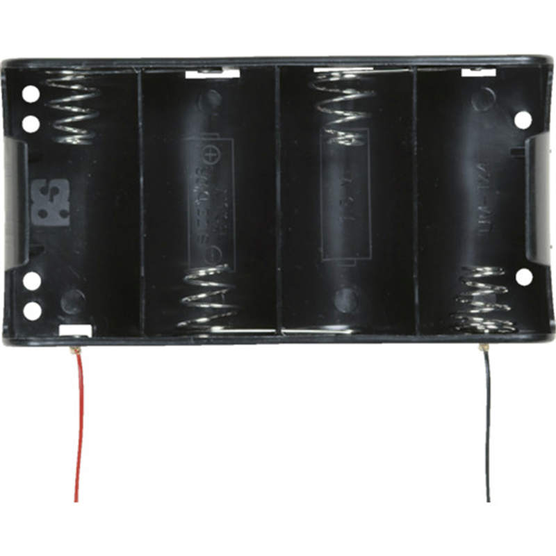 タカチ リード線付電池ホルダー 単1×4 1個（ご注文単位1個）【直送品】